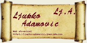 Ljupko Adamović vizit kartica